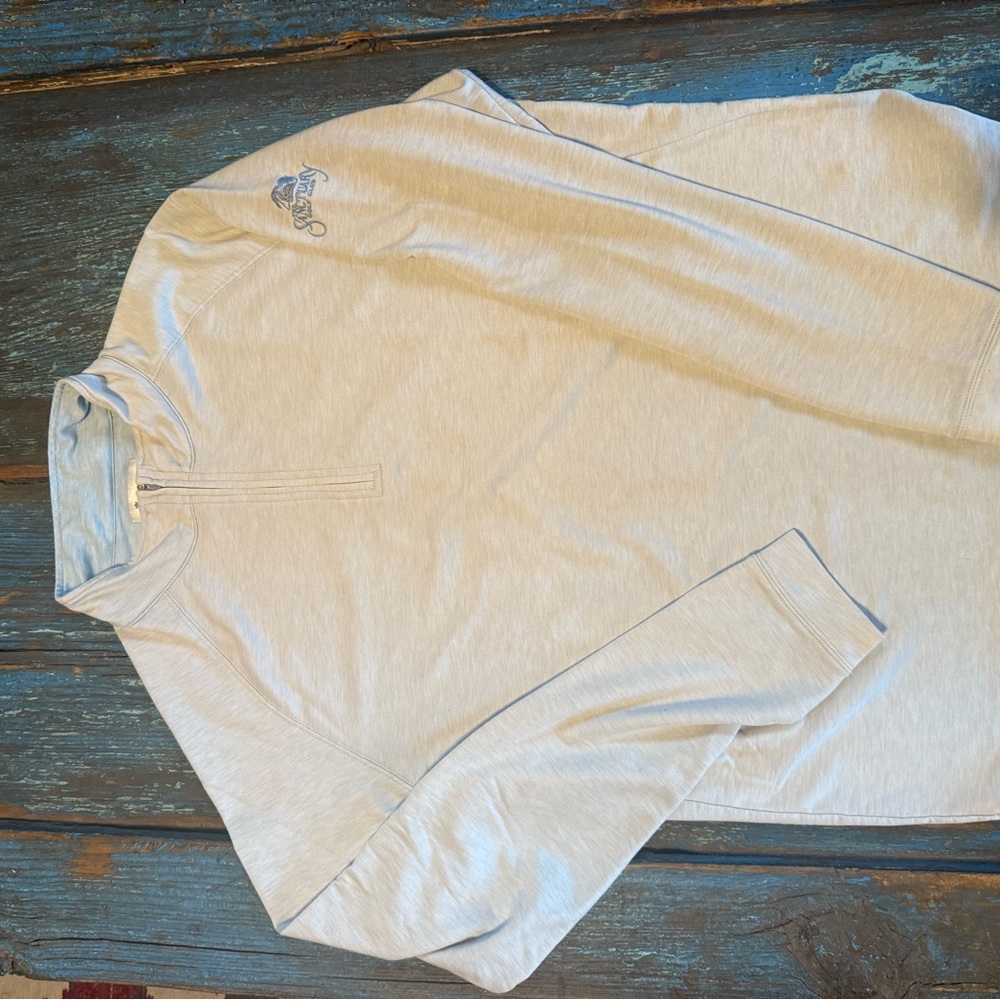 Light Blue-Gray Peter Millar Quarter-Zip Pullover